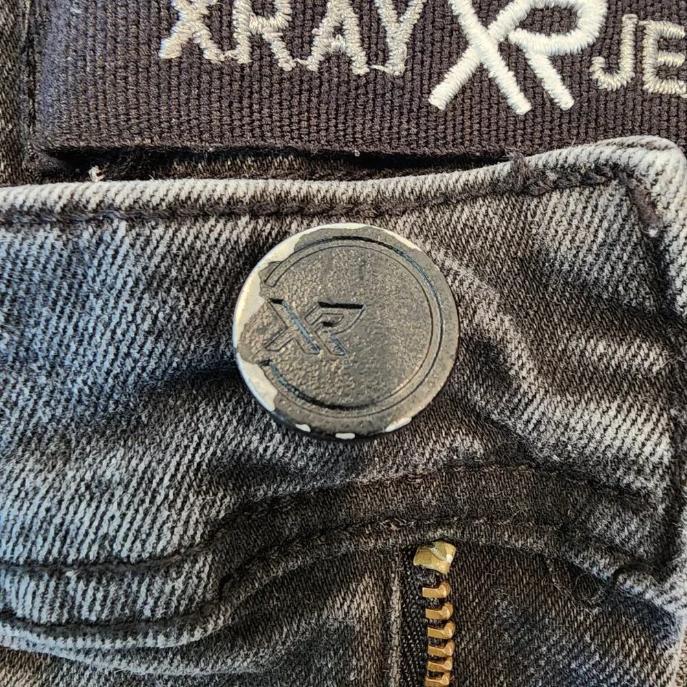 XRAY Jeans Mens 34x32 Black Straight Leg Denim Mid Rise 5 Pocket Streetwear